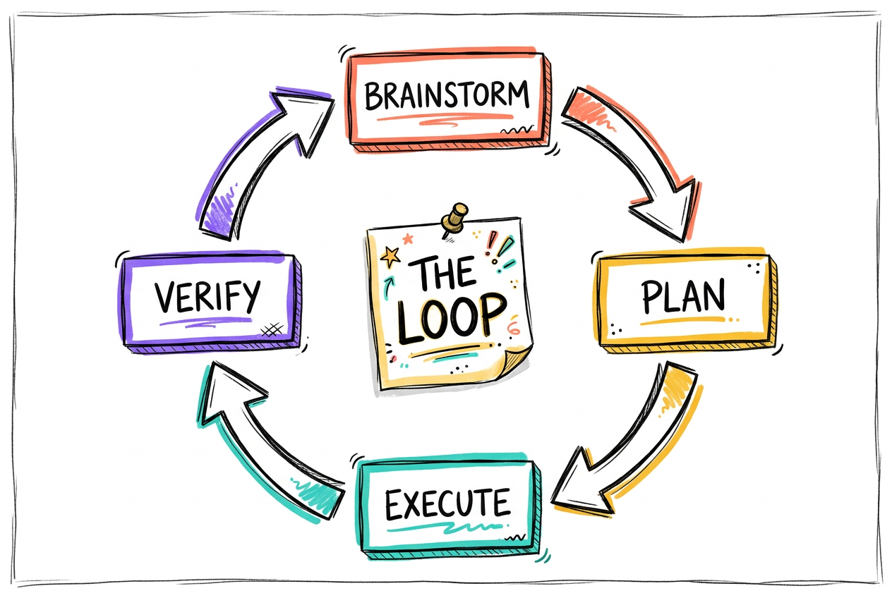 Brainstorm, plan, execute, verify